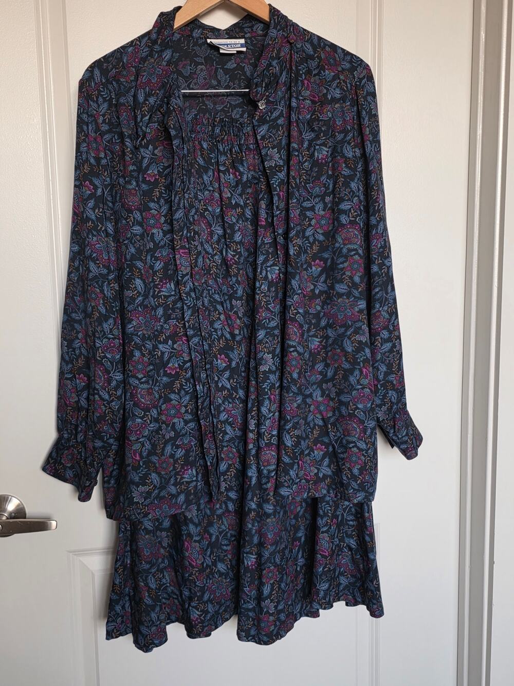 Vintage Pendleton Floral Maxi Skirt Set with Pockets